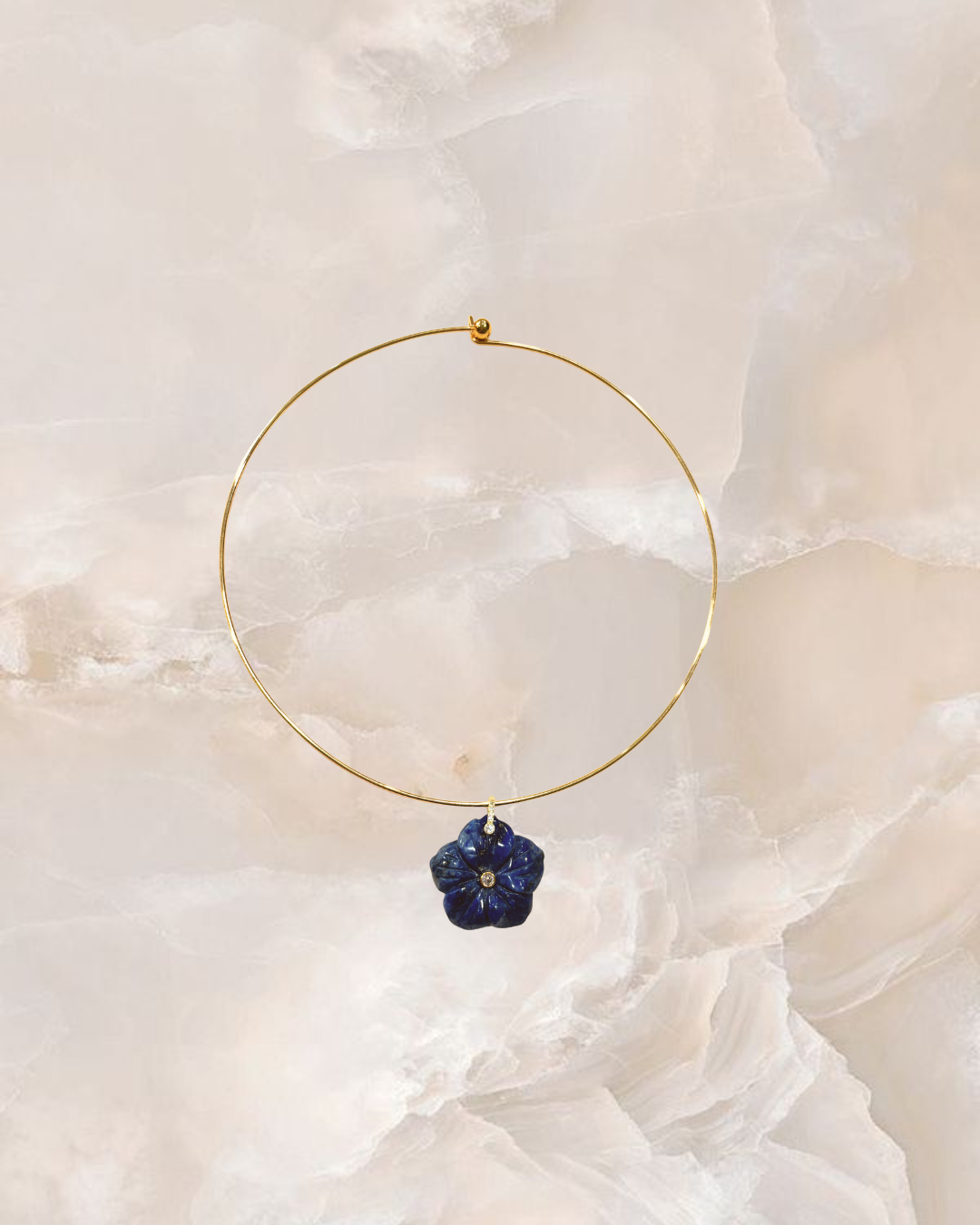Blue orchid necklace
